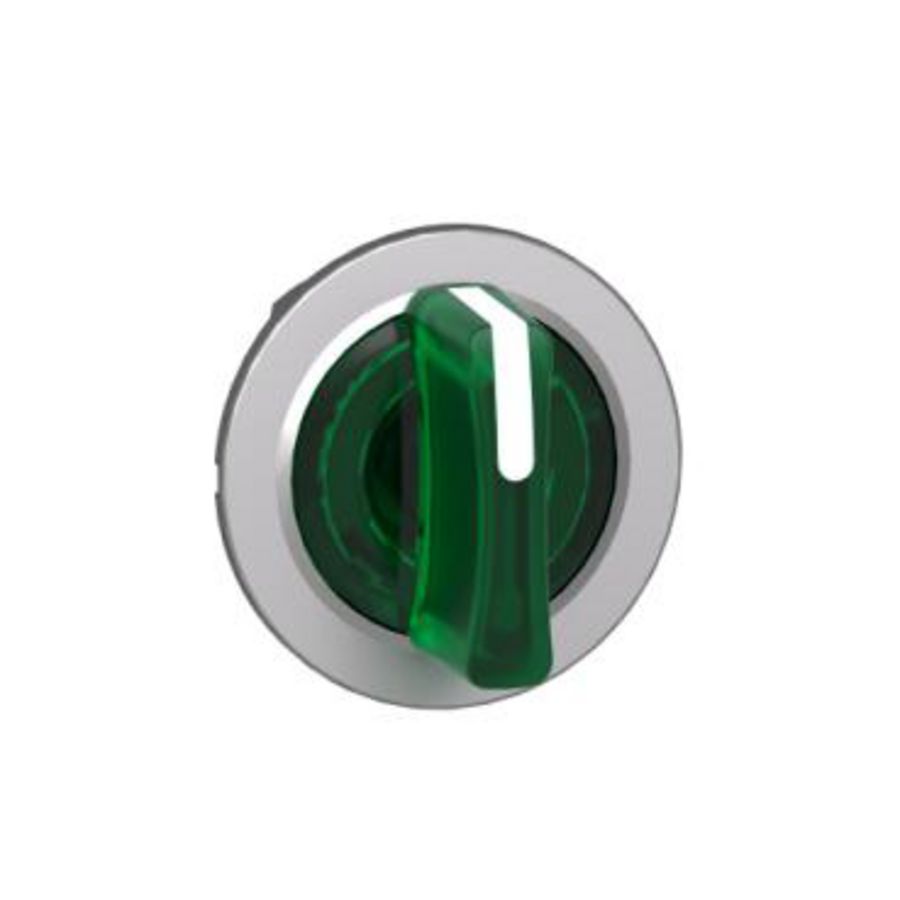 Flush mounted green illum selector switch head 3 pos