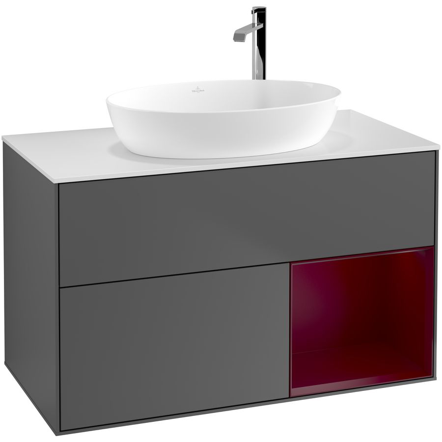 Wastafelonderkast Finion 1000x603x501mm Antr. Matt Lacquer G901HBGK
