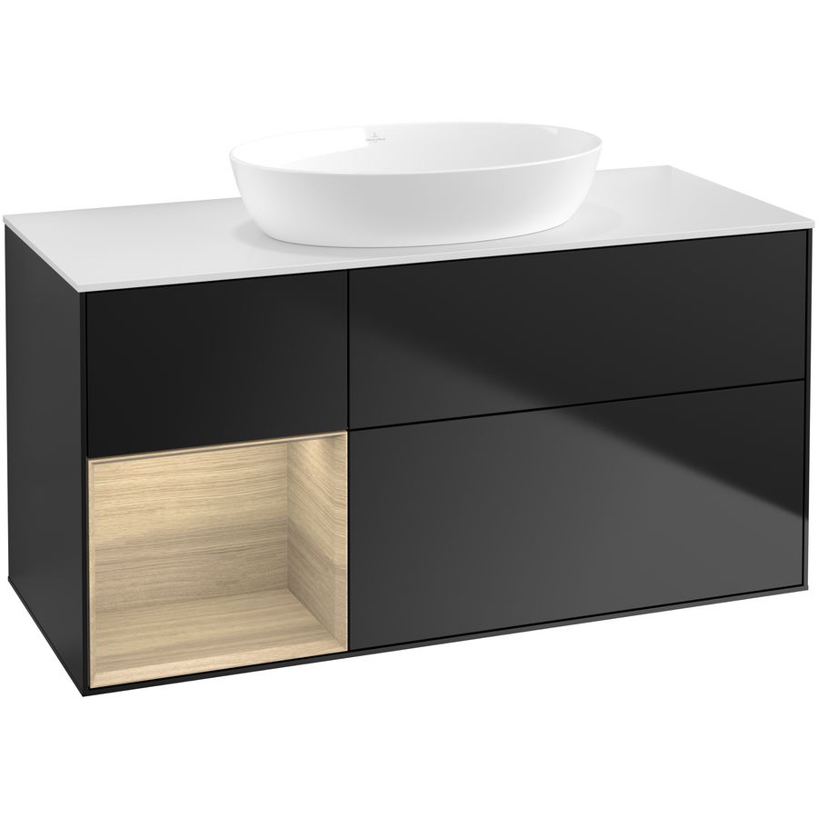 Wastafelonderkast Finion 1200x603x501mm Black Matt Lacquer GA61PCPD