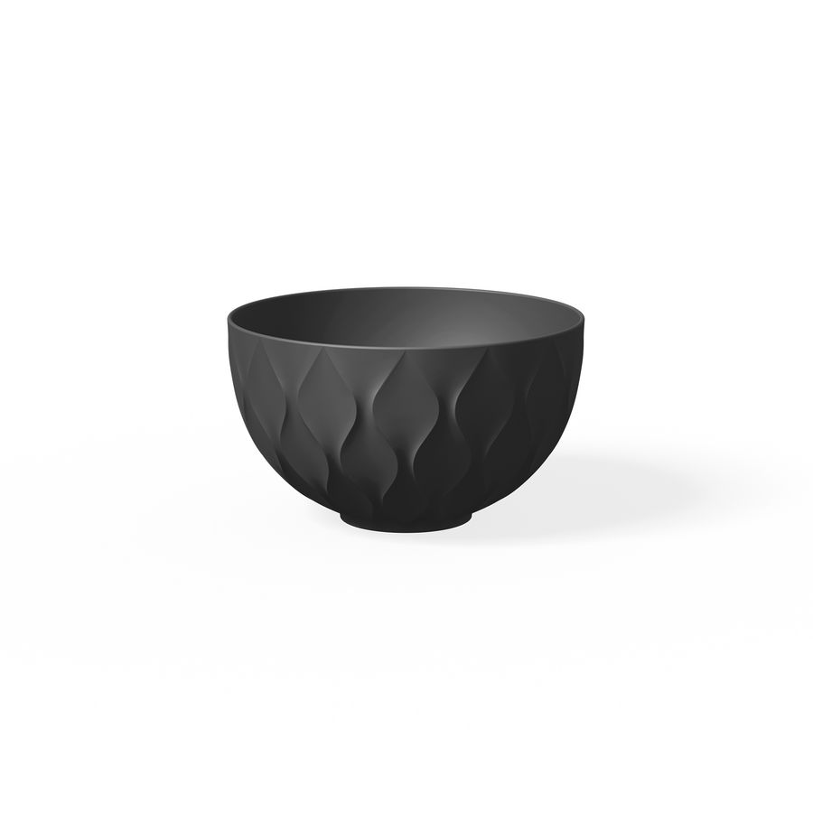 Ceramic Waves Round Small 23cm matt black