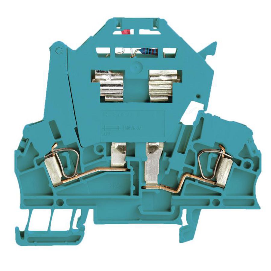 Zekeringsklem blauw 2.5mm² 6.3A 120 V, VVE=50