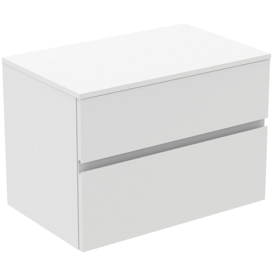 Wastafelmeubel 802x505x558mm matt white 2 laden Finesse