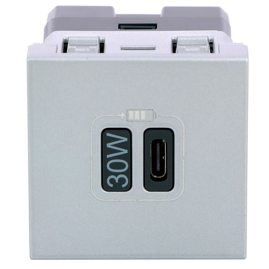 USB lader C 30W 2 modulen ALU Mosaic