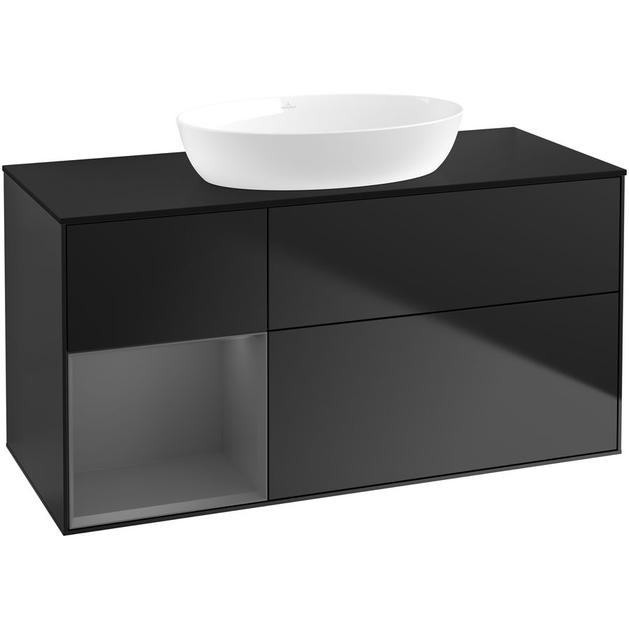 Wastafelonderkast Finion 1200x603x501mm Black Matt Lacquer GA62GKPD