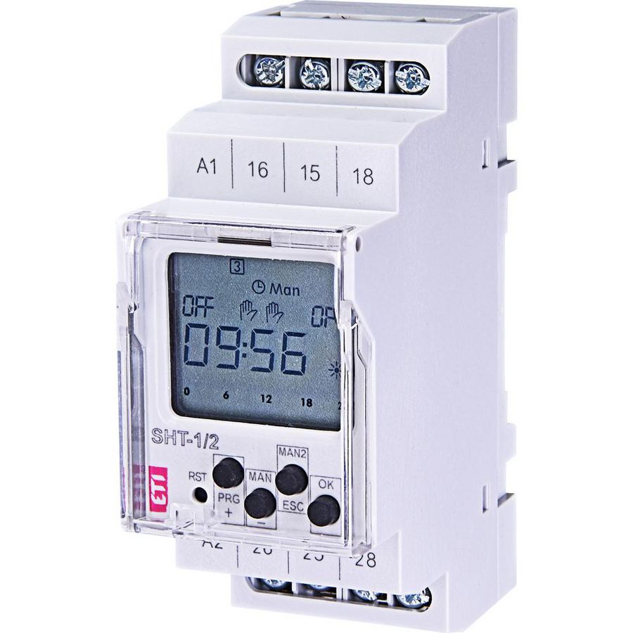 Tijdklok week 2x16A 12-240VAC/DC +Z/W