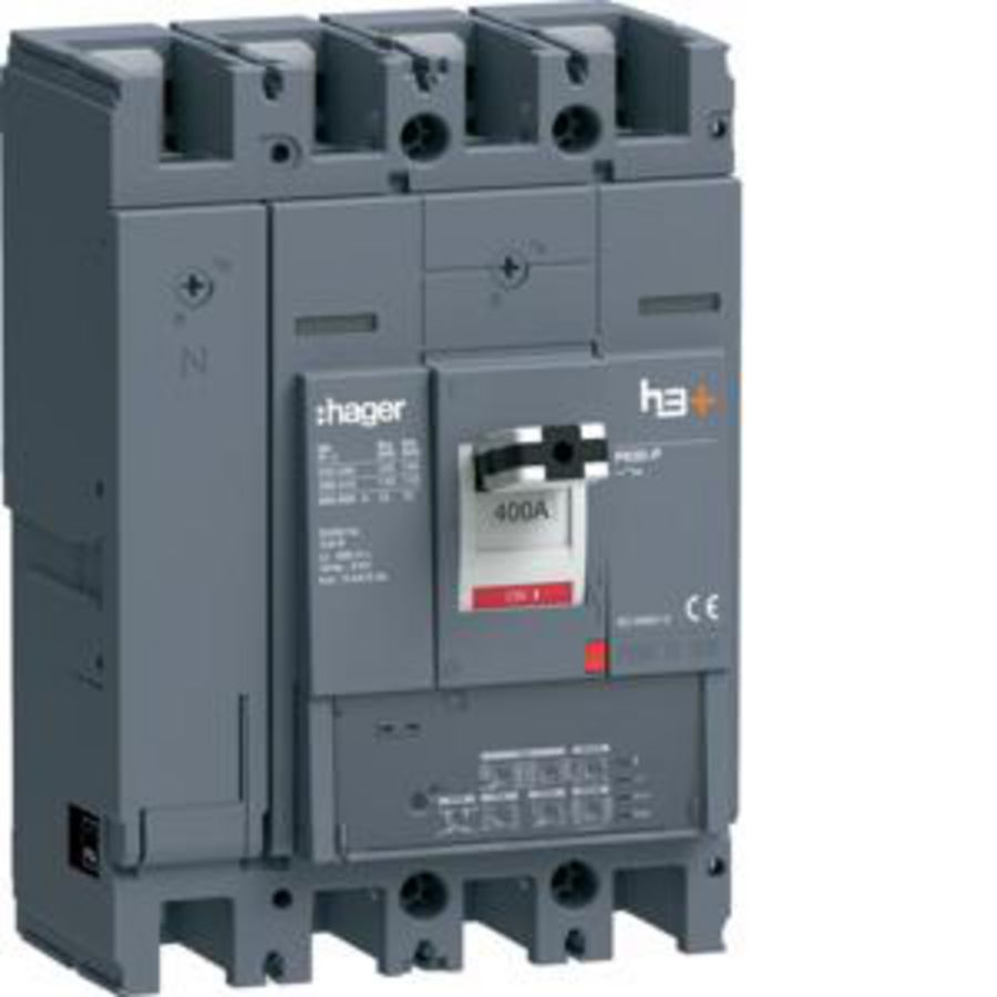 Vermogensautomaat h3+ P630 LSI 4P4D 400A 110kA boutaansl.