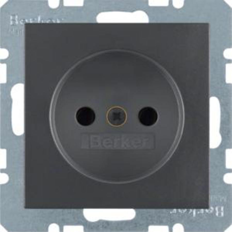 Wandcontactdoos 2P steek berker S.1/B.3/B.7 antraciet