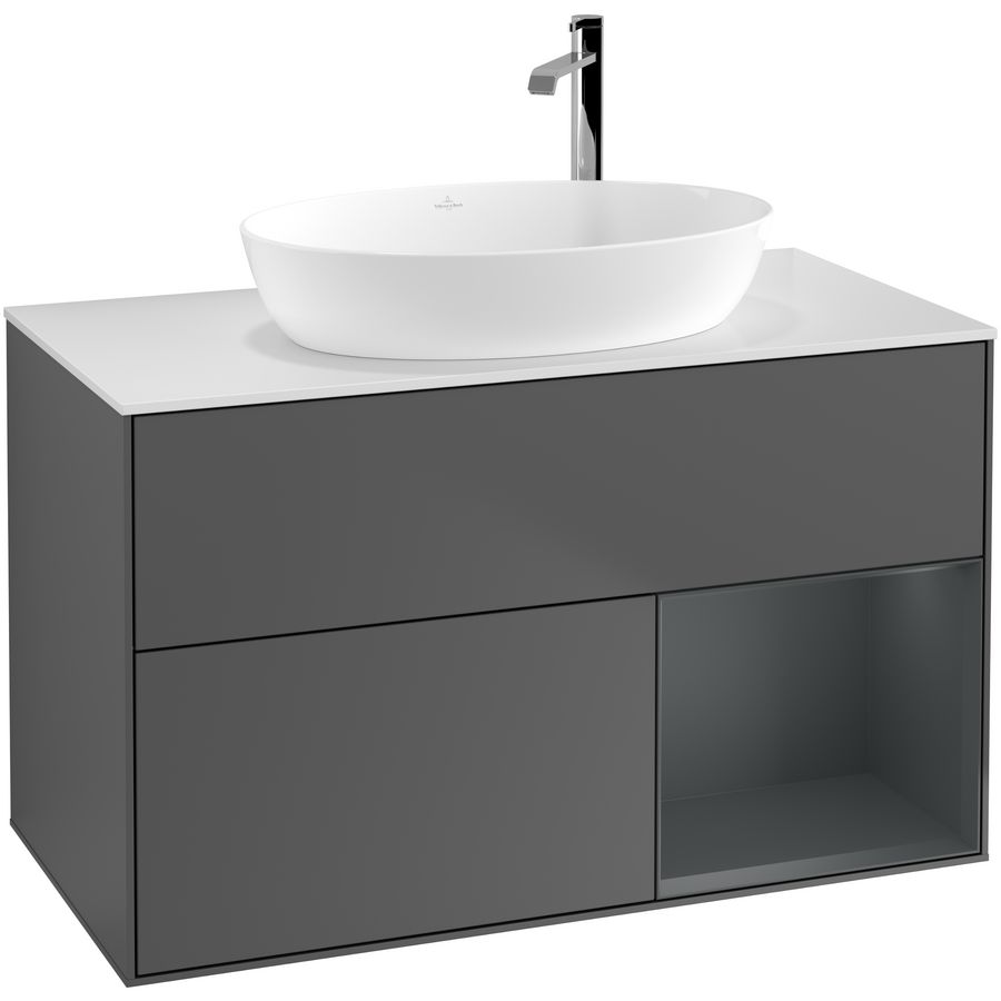 Wastafelonderkast Finion 1000x603x501mm Antr. Matt Lacquer G901HGGK