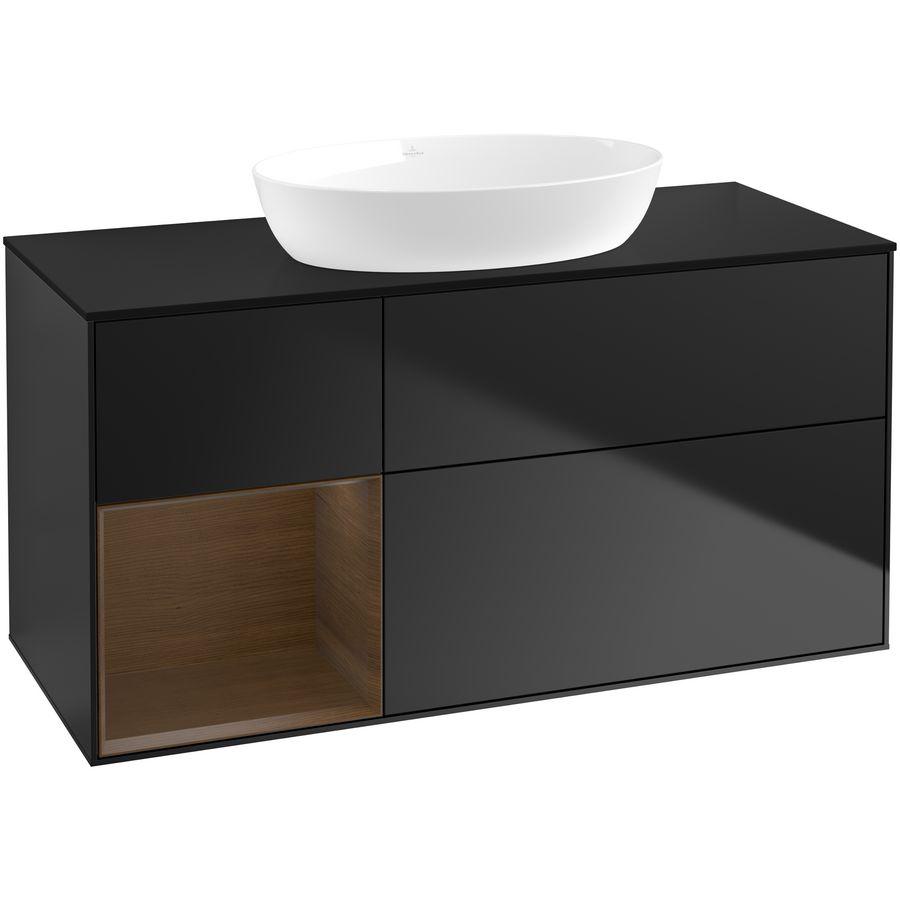 Wastafelonderkast Finion 1200x603x501mm Black Matt Lacquer GA62GNPD