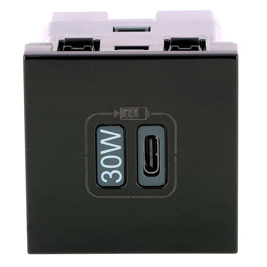 USB lader C 30W 2 modulen zwart Mosaic