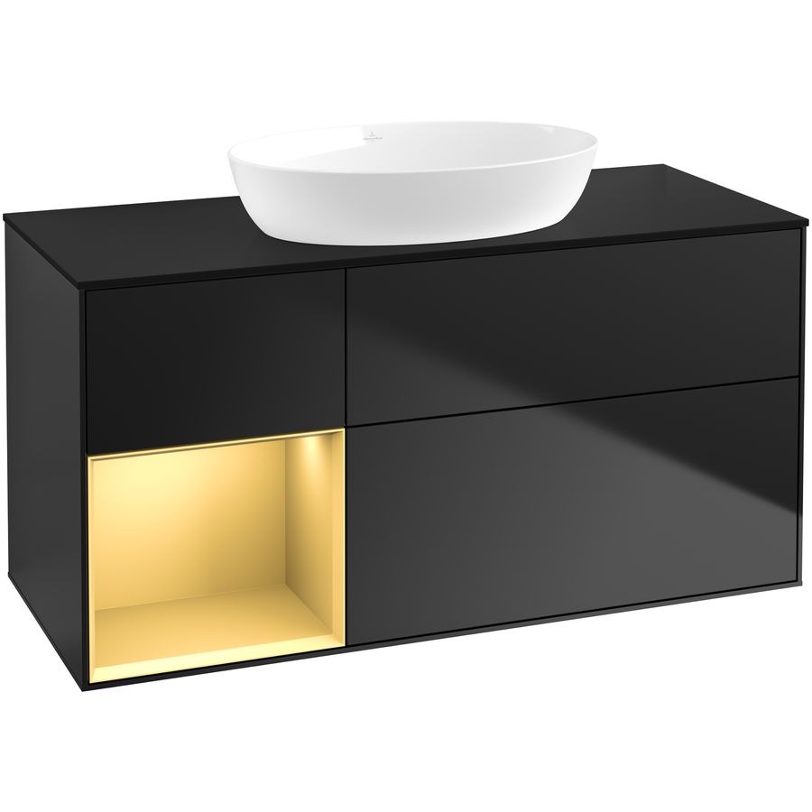 Wastafelonderkast Finion 1200x603x501mm Black Matt Lacquer GA62HFPD