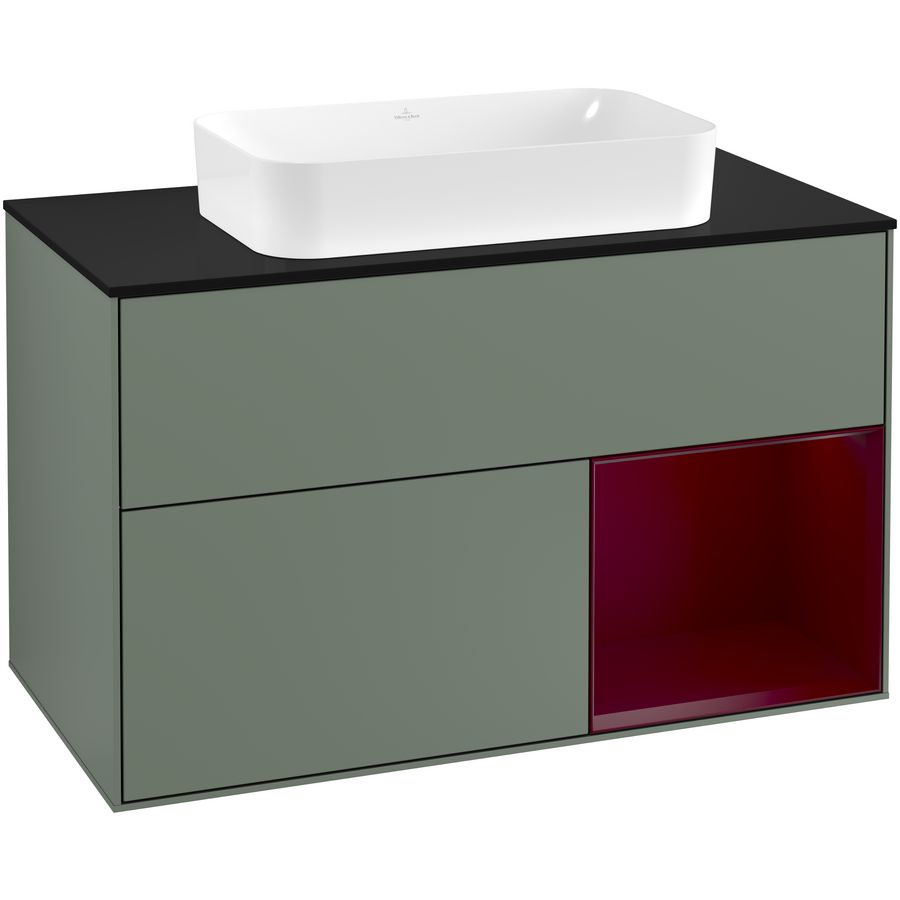 Wastafelonderkast Finion 1000x603x501mm Olive Matt Lacquer G252HBGM