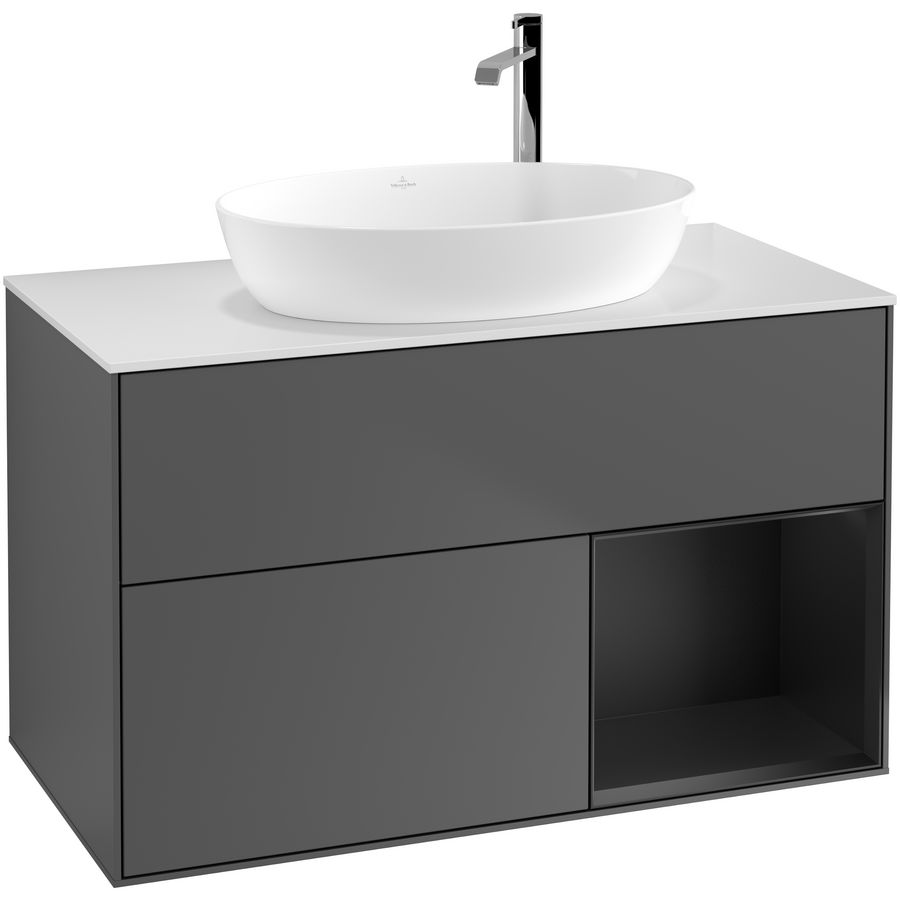 Wastafelonderkast Finion 1000x603x501mm Antr. Matt Lacquer G901PDGK