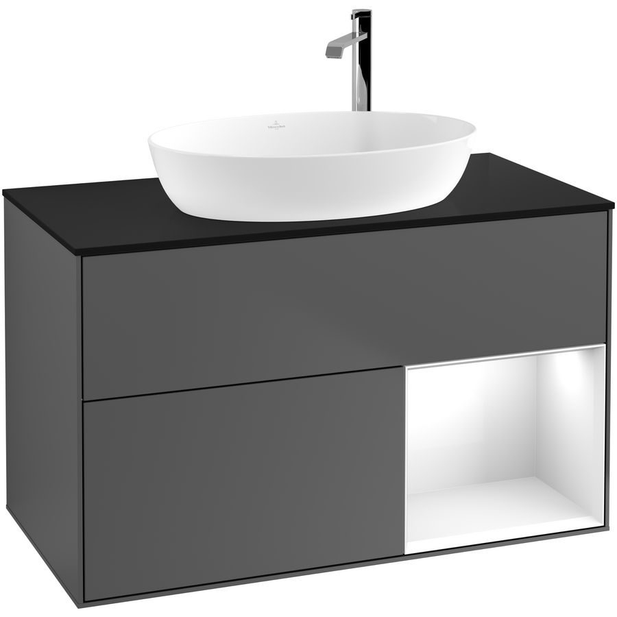 Wastafelonderkast Finion 1000x603x501mm Antr. Matt Lacquer G902GFGK
