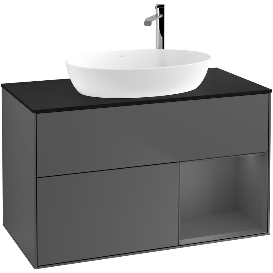 Wastafelonderkast Finion 1000x603x501mm Antr. Matt Lacquer G902GKGK