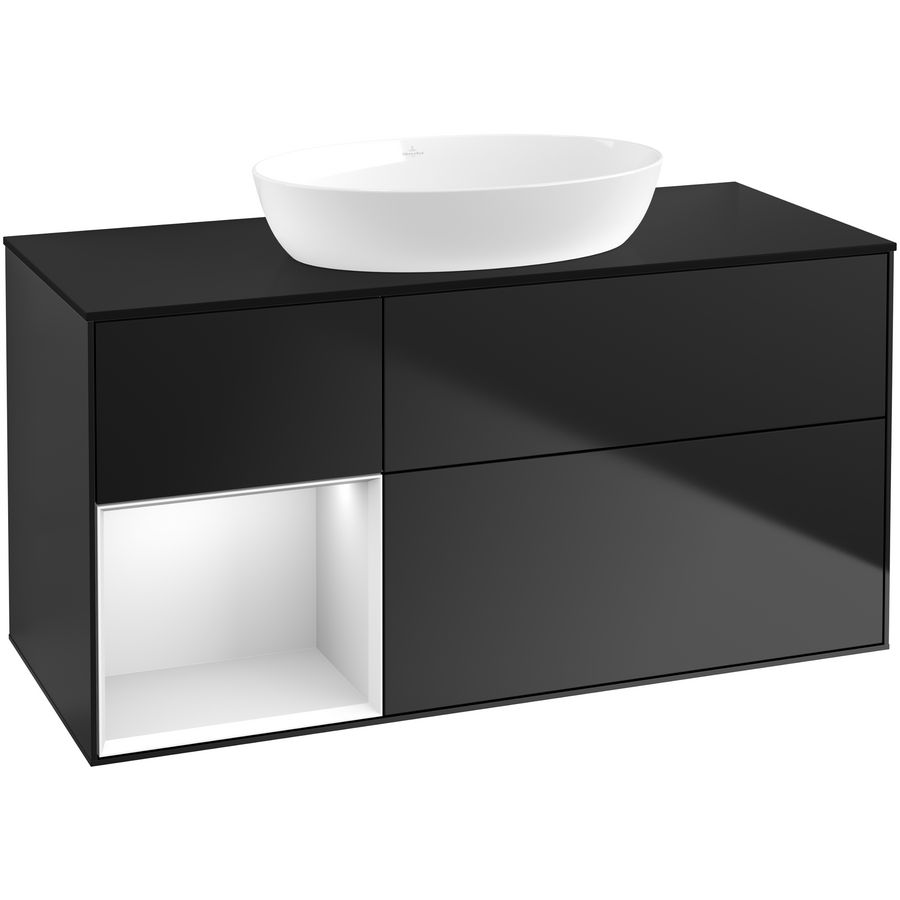 Wastafelonderkast Finion 1200x603x501mm Black Matt Lacquer GA62MTPD