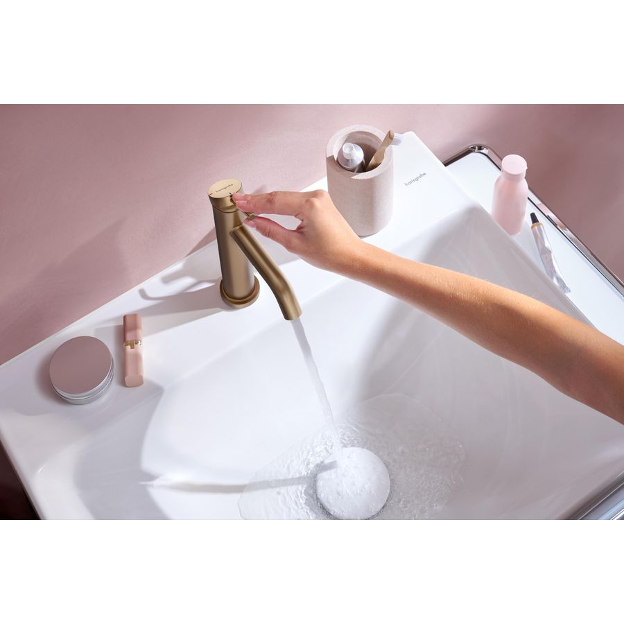 Tecturis S 1-hendel wastafelkraan 110 CoolStart met trekwaste Brushed Bronze