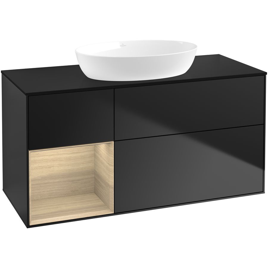 Wastafelonderkast Finion 1200x603x501mm Black Matt Lacquer GA62PCPD