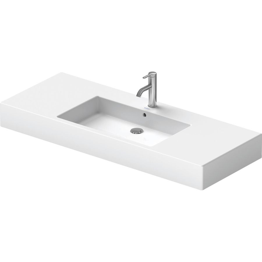 VERO #032912 wastafel 1250mm wit met kraangat met overloop
