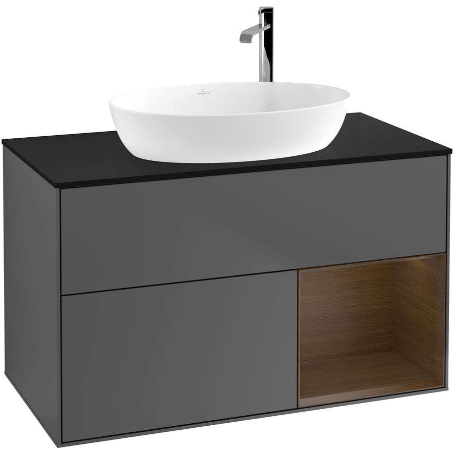 Wastafelonderkast Finion 1000x603x501mm Antr. Matt Lacquer G902GNGK