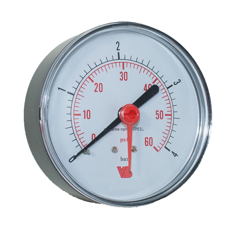 Manometer Ø80 0-4bar 3/8" achteraansluiting