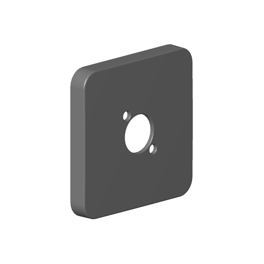 Rozet hoekig 70X70X50mm-Soft Black