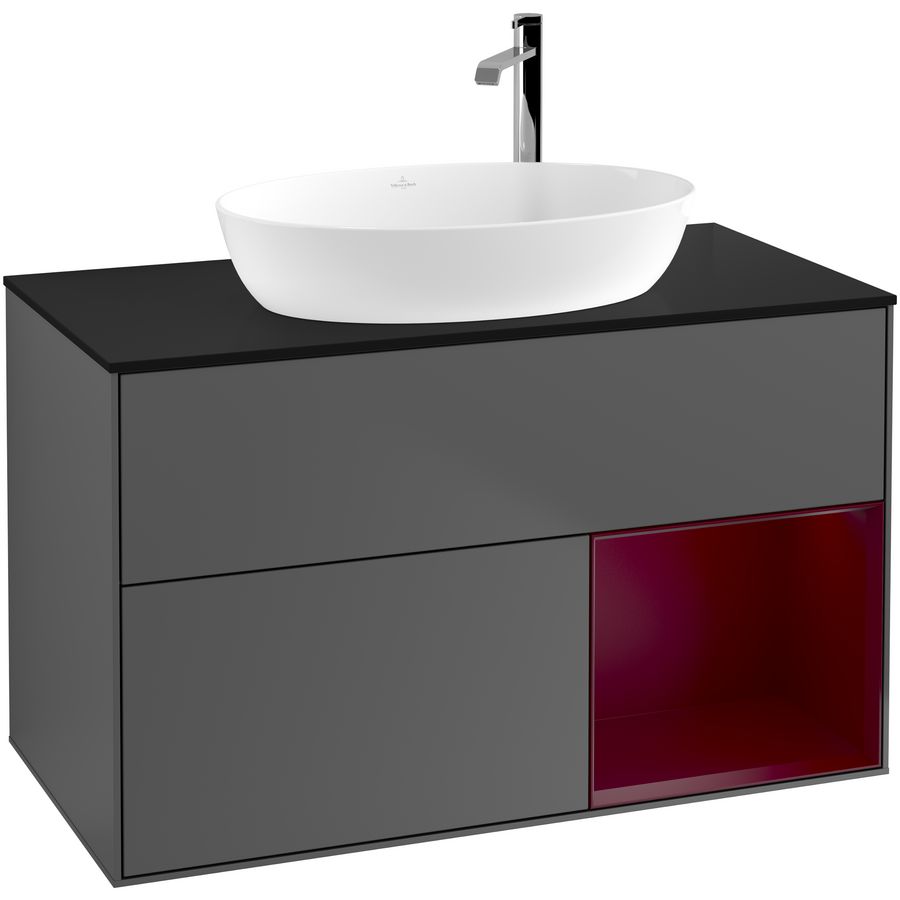 Wastafelonderkast Finion 1000x603x501mm Antr. Matt Lacquer G902HBGK