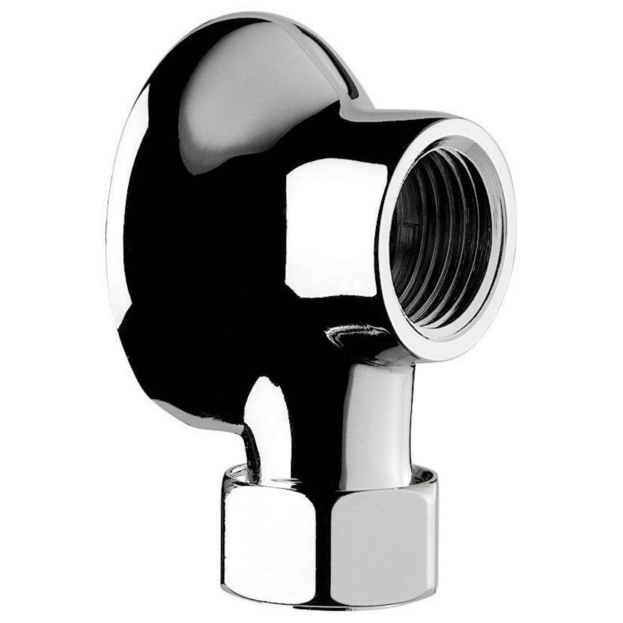 Muurplaat MF1/2" met moer Ø14 verchroomd