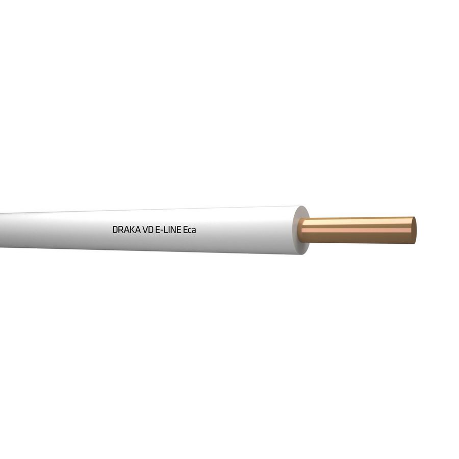 Doos a 100m. installatiedraad VD E-LINE Eca wt# 1,5mm² (wit)