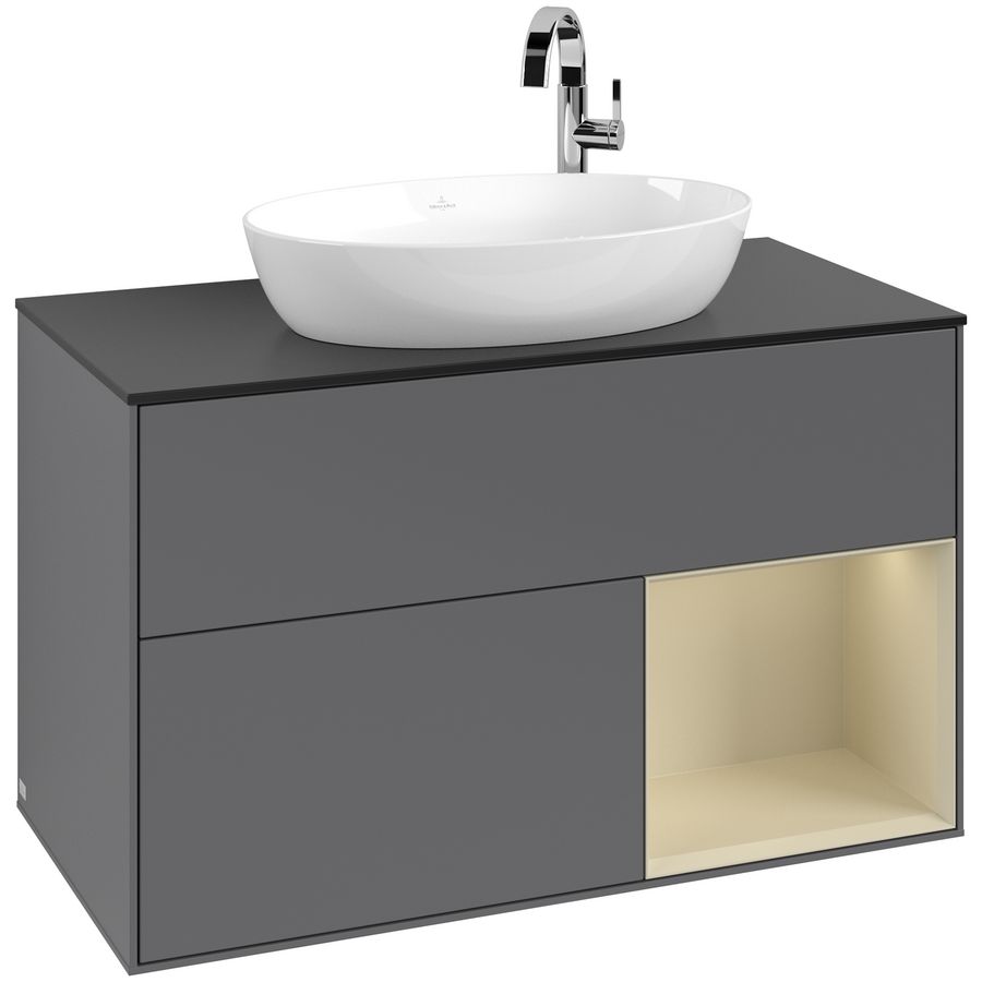 Wastafelonderkast Finion 1000x603x501mm Antr. Matt Lacquer G902HJGK