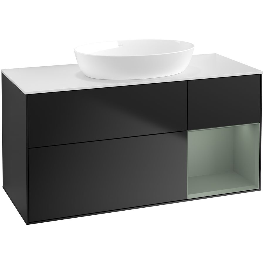 Wastafelonderkast Finion 1200x603x501mm Black Matt Lacquer GA71GMPD