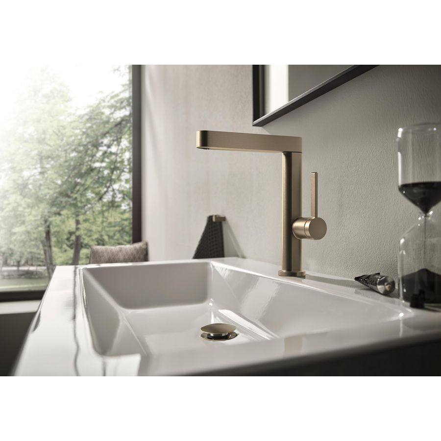 Wastafelmengkraan Finoris 1-hendel 230 draaibare uitloop Brushed Bronze