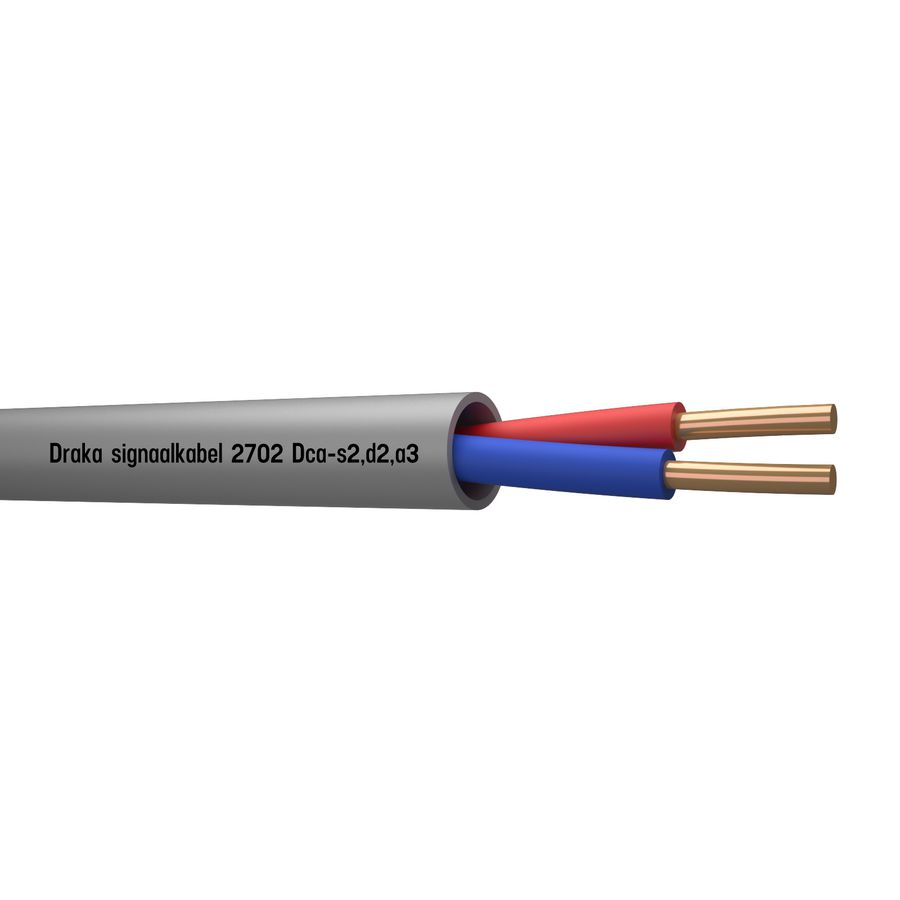 Haspel a 500m. signaal kabel Dca gy# 2x0,8mm 2702