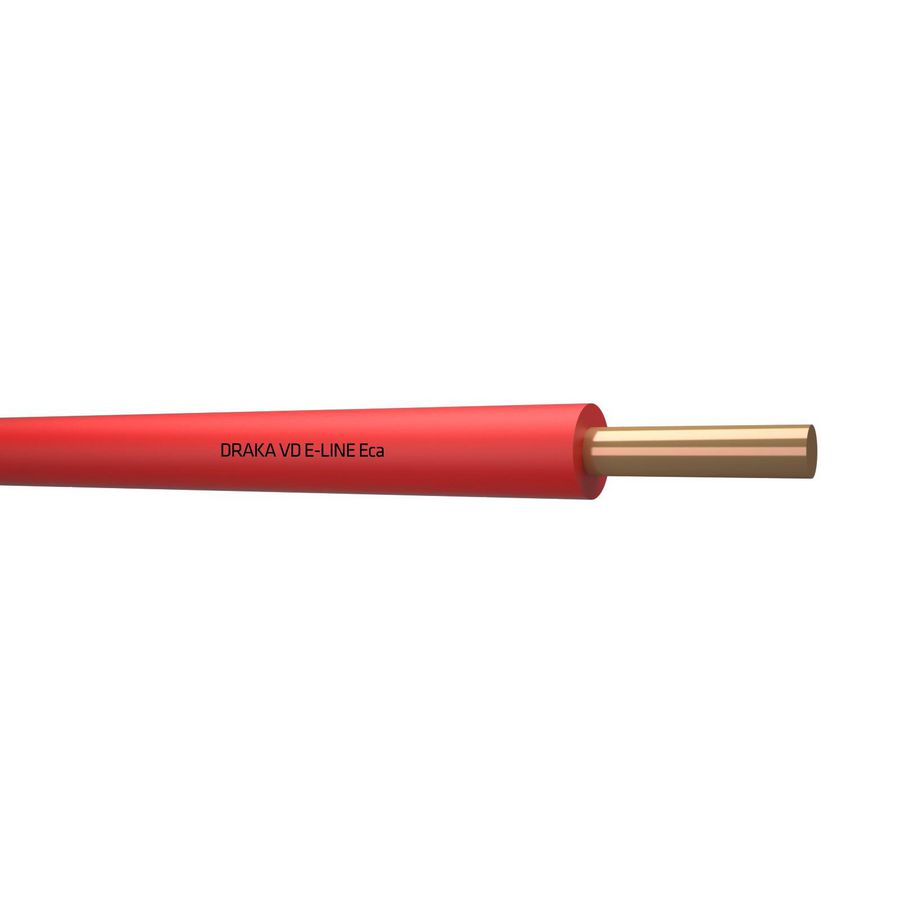 Doos a 100m. installatiedraad VD E-LINE Eca rd# 1,5mm² (rood)
