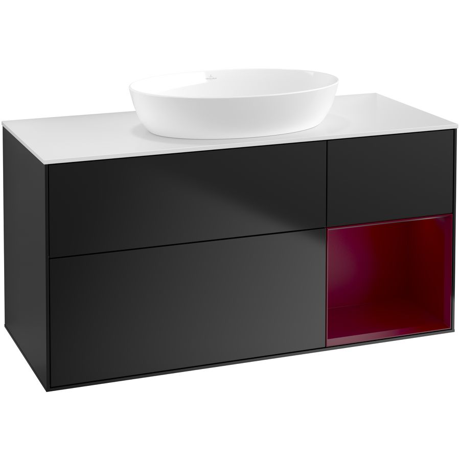 Wastafelonderkast Finion 1200x603x501mm Black Matt Lacquer GA71HBPD