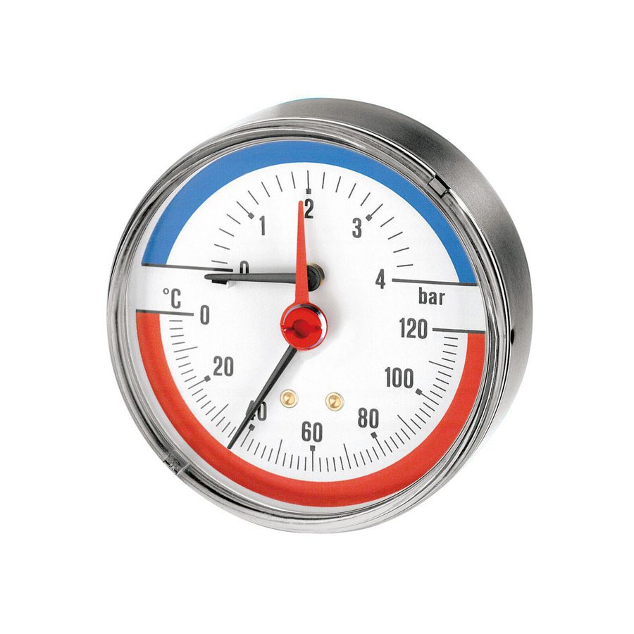 Thermo-/Manometer DN63 ax. 1/2 O-ring 0-60gr.C / 0-14bar