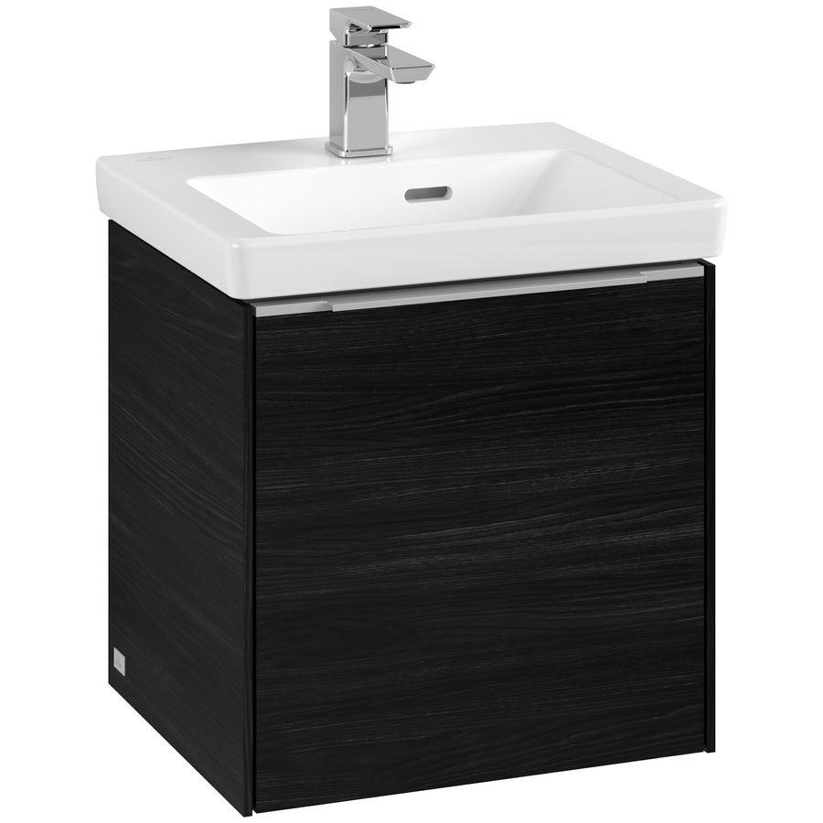 Wastafelonderkastkast SUBWAY 3.0 423x429x377,5mm Black Oak C58100AB greep alu. glans