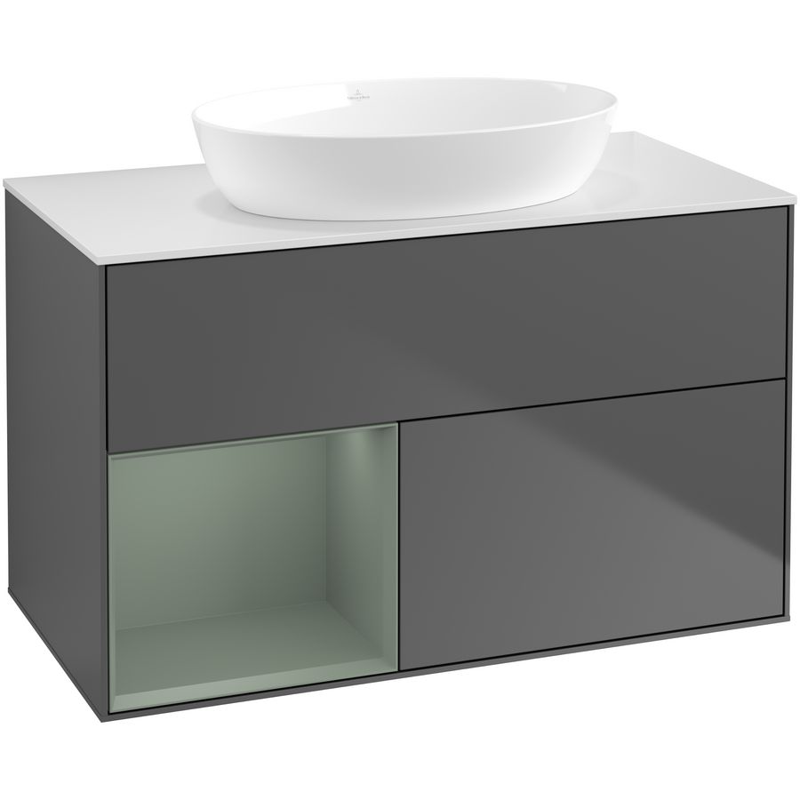 Wastafelonderkast Finion 1000x603x501mm Antr. Matt Lacquer GA11GMGK