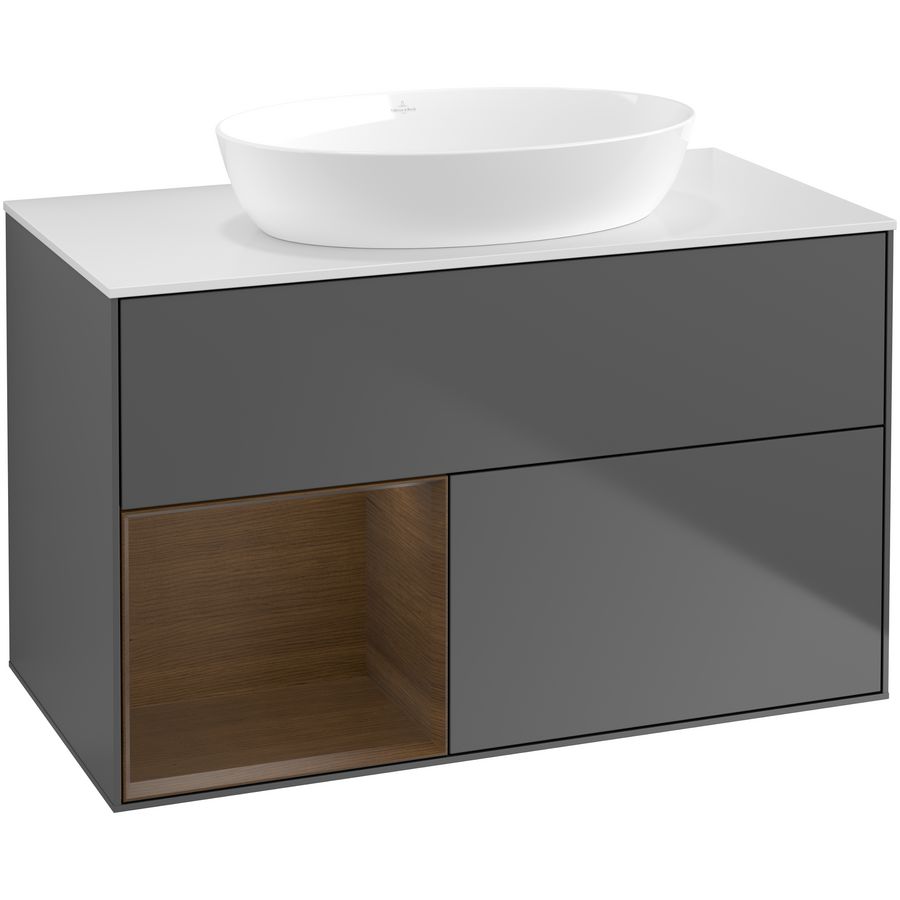 Wastafelonderkast Finion 1000x603x501mm Antr. Matt Lacquer GA11GNGK