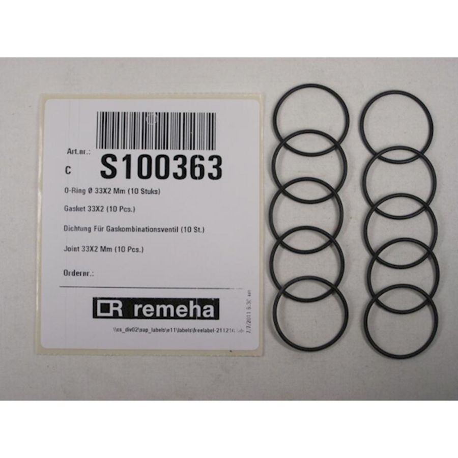 Set a 10st. O-ring Ø33x2mm S100363