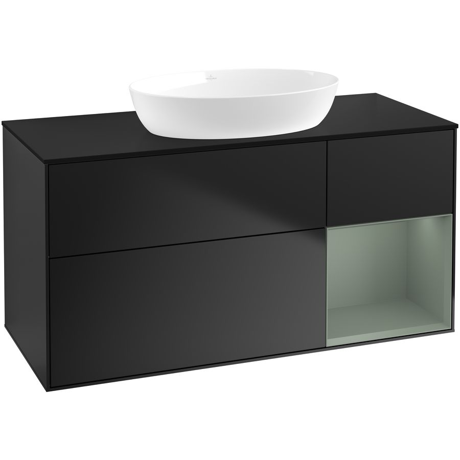 Wastafelonderkast Finion 1200x603x501mm Black Matt Lacquer GA72GMPD