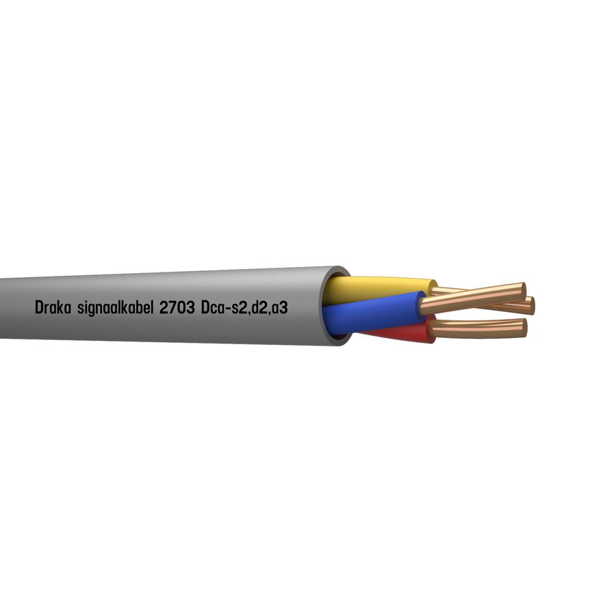 Haspel a 500m. signaal kabel Dca gy# 3x0,8mm 2703
