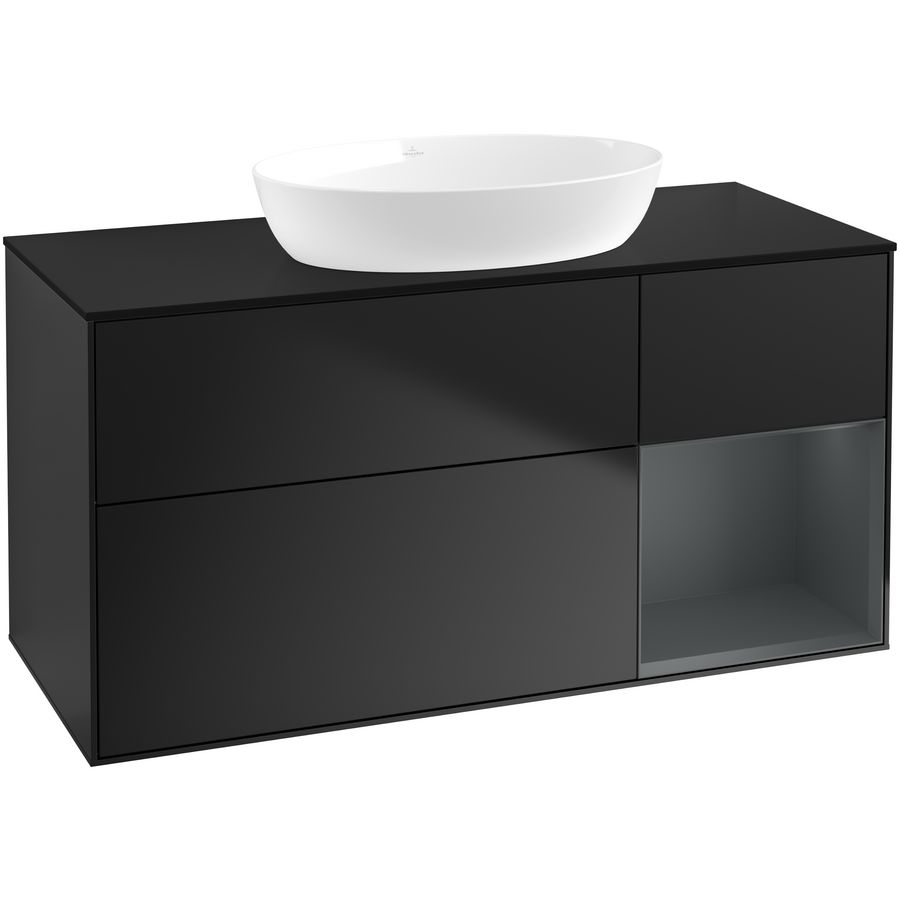 Wastafelonderkast Finion 1200x603x501mm Black Matt Lacquer GA72HGPD