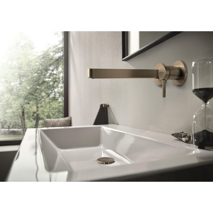 Wastafelmengkraan Finoris 1-hendel inb. 228mm afvoerpl. Brushed Bronze