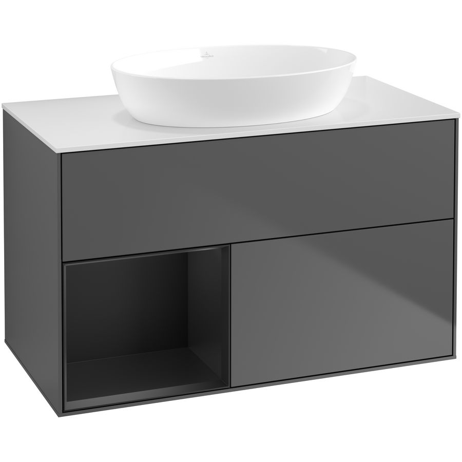 Wastafelonderkast Finion 1000x603x501mm Antr. Matt Lacquer GA11PDGK