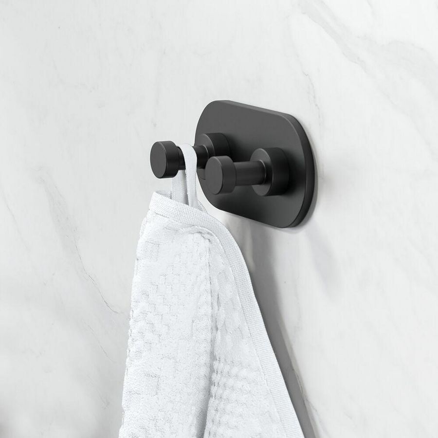 Wandhaak dubbel zwart NEMOX BLACK