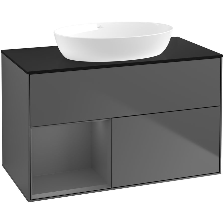 Wastafelonderkast Finion 1000x603x501mm Antr. Matt Lacquer GA12GKGK