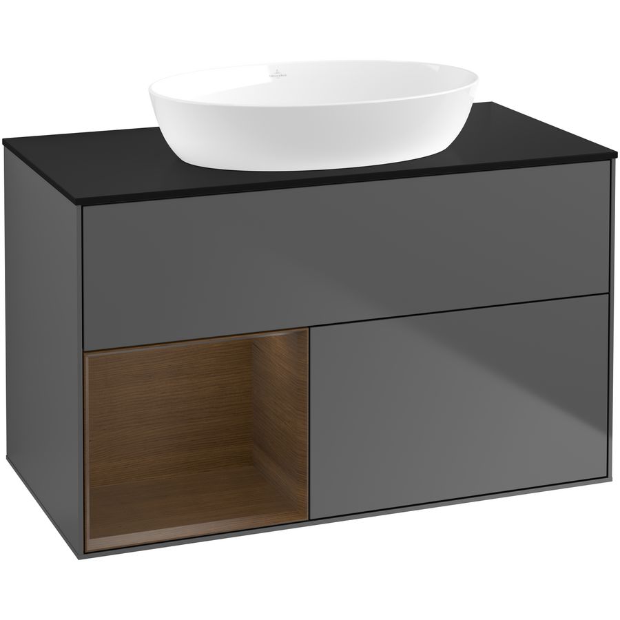 Wastafelonderkast Finion 1000x603x501mm Antr. Matt Lacquer GA12GNGK