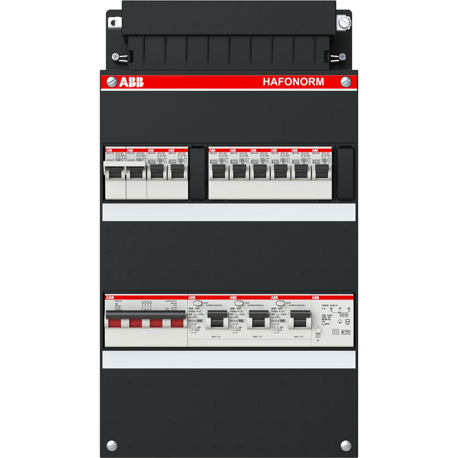 Installatiekast 8x achter 3x 30mA + FT + HS 3-f