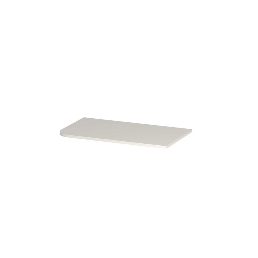 Topplaat gelakt tbv links afgeronde onderkast 80cm mat wit
